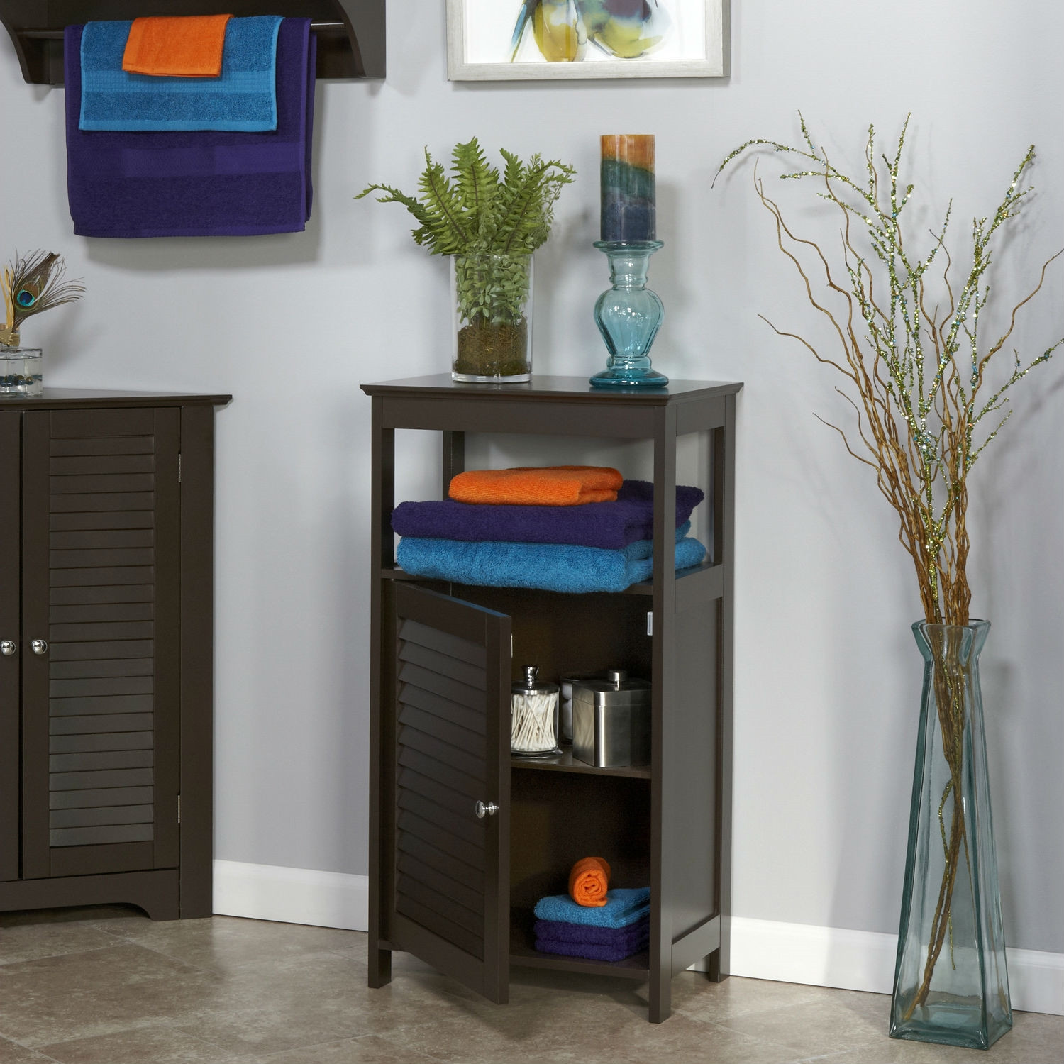 Modern Bathroom Storage
 Modern Bathroom Floor Cabinet Free Standing Storage Unit