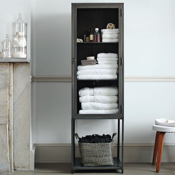 Modern Bathroom Storage
 Tall Industrial Metal Bath Cabinet Modern Bathroom