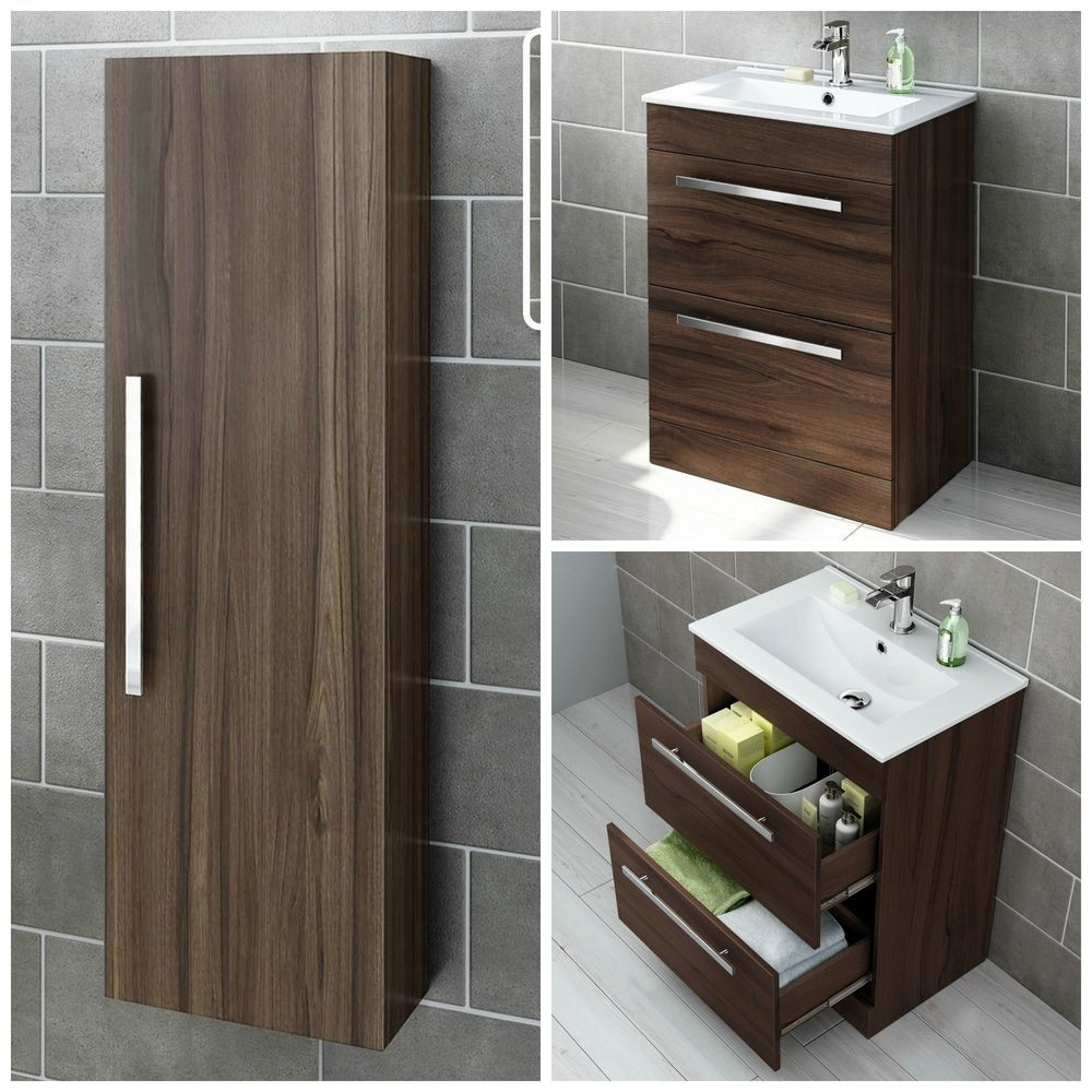 Modern Bathroom Storage
 Walnut Modern Bathroom Furniture Storage Cabinet