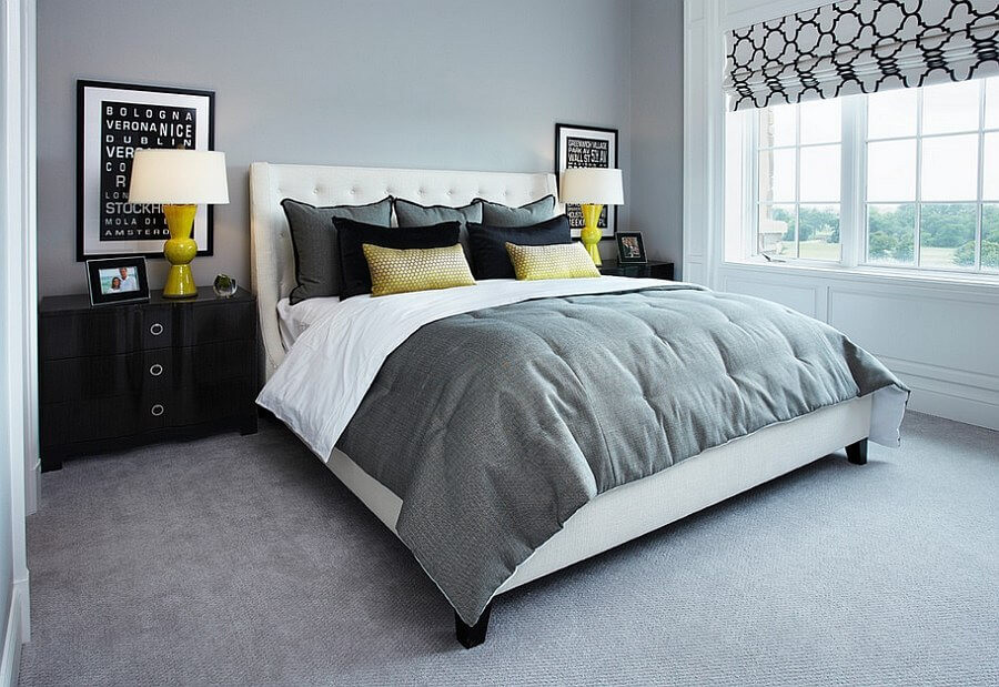 Modern Gray Bedroom
 Best 12 Grey and Yellow Bedroom Design Ideas For Cozy and