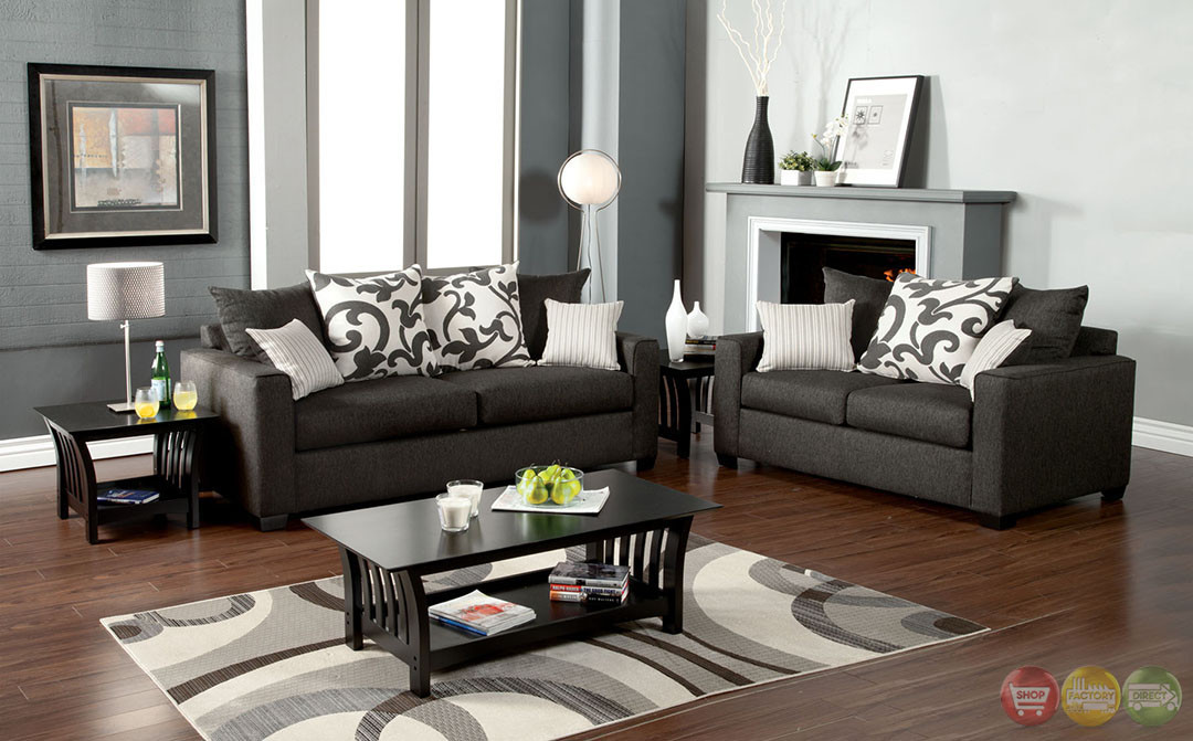 Modern Gray Living Room
 Colebrook Contemporary Medium Gray Living Room Set with