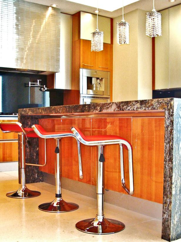 Modern Stools For Kitchen Island
 Modern Kitchen With Red Bar Stools