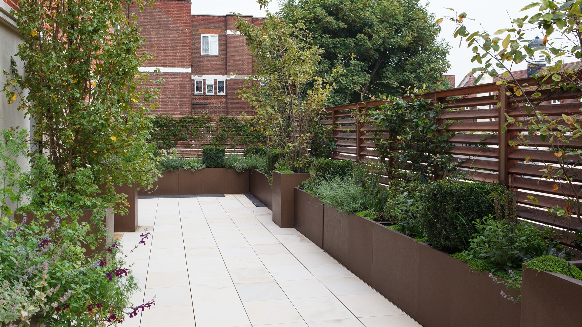 Modern Terrace Landscape
 Modern Roof Terrace Planters Randle Siddeley