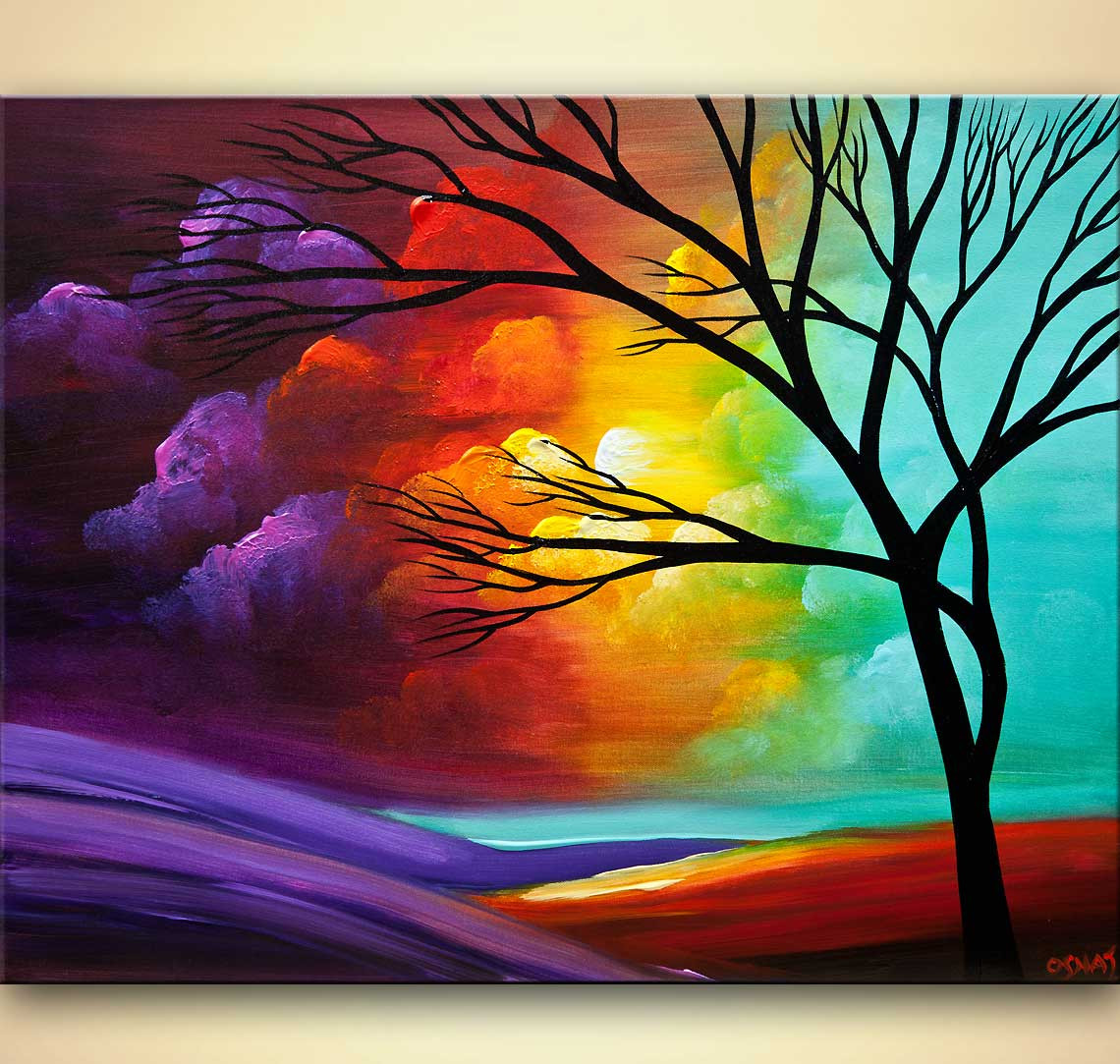 Modernist Landscape Paintings
 Painting modern landscape tree painting 8034