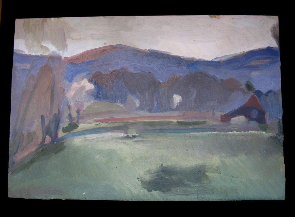 Modernist Landscape Paintings
 Vintage 30s French Modernist Semi ABSTRACT Landscape