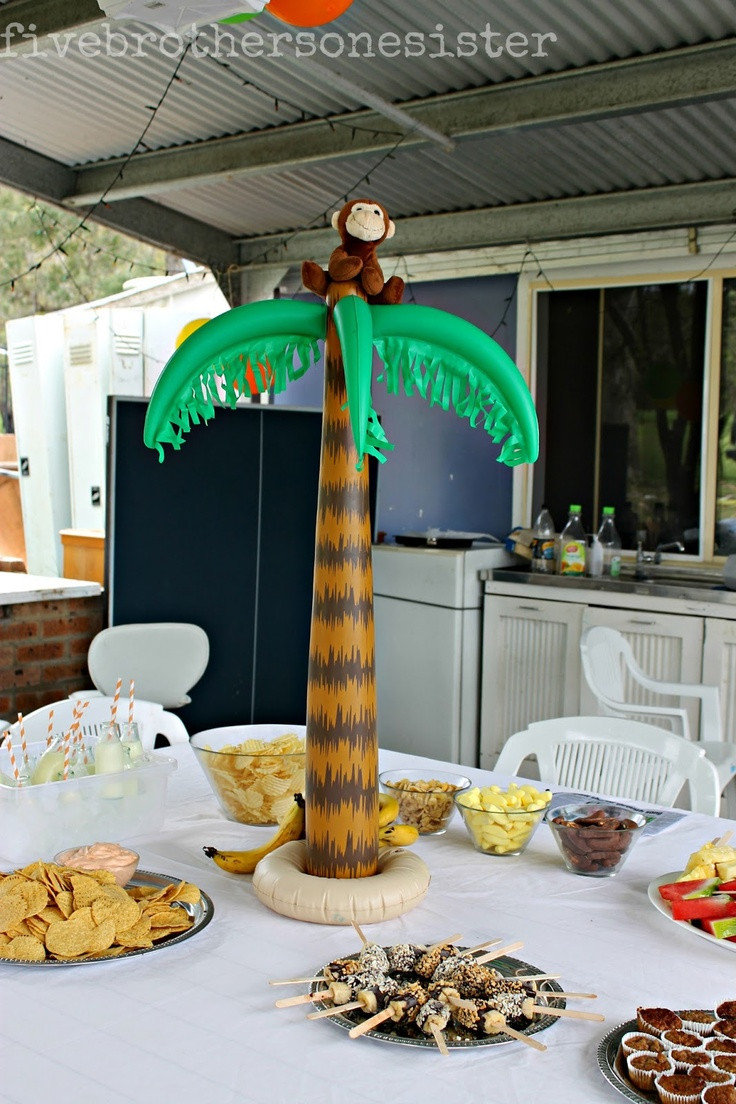 Monkey Birthday Decorations
 five brothers one sister funky monkey party yummy