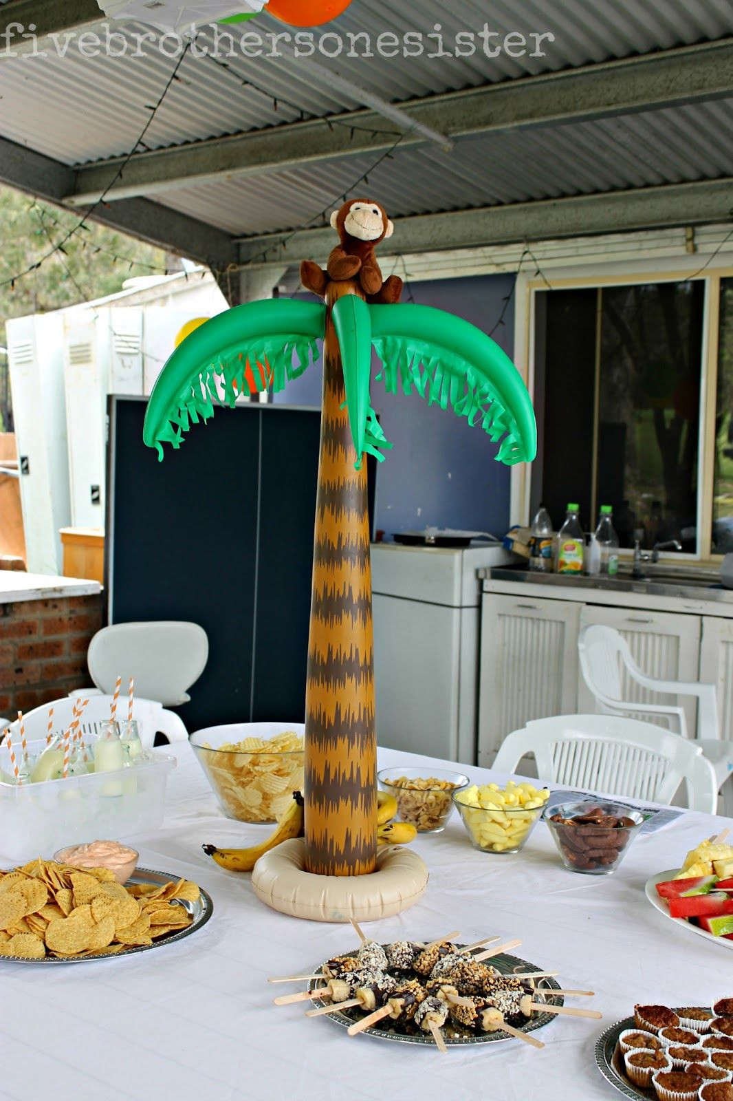 Monkey Birthday Party Food Ideas
 five brothers one sister funky monkey party yummy