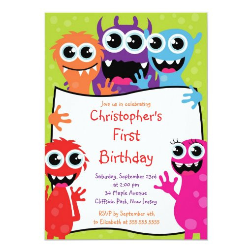 Monster Birthday Party Invitations
 Cute Monster Birthday Party Invitations