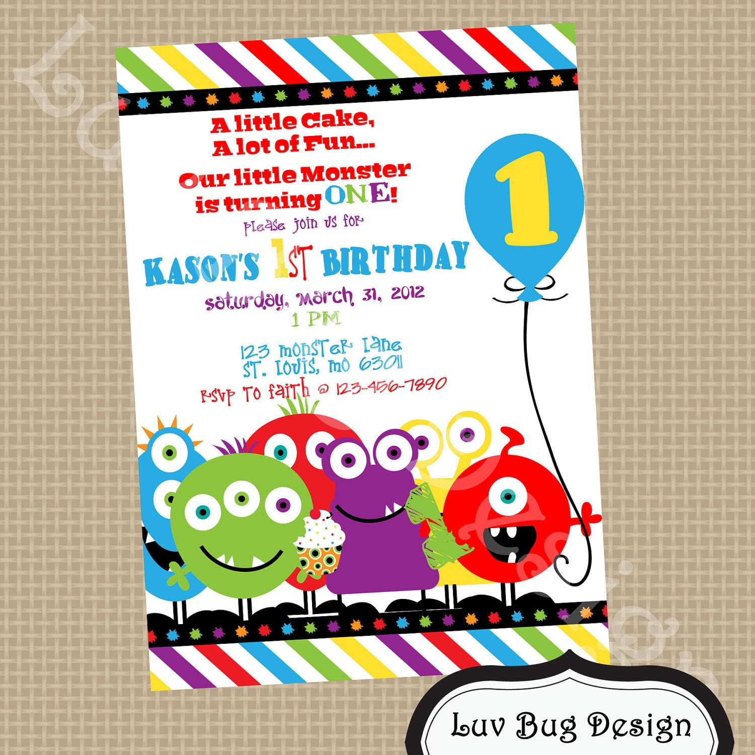 Monster Birthday Party Invitations
 Monster Invitation Printable Birthday party invite by