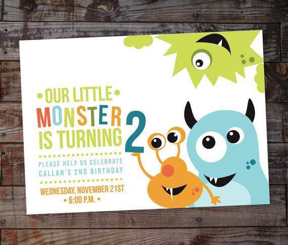 Monster Birthday Party Invitations
 Items similar to Monster Birthday Party Invitation