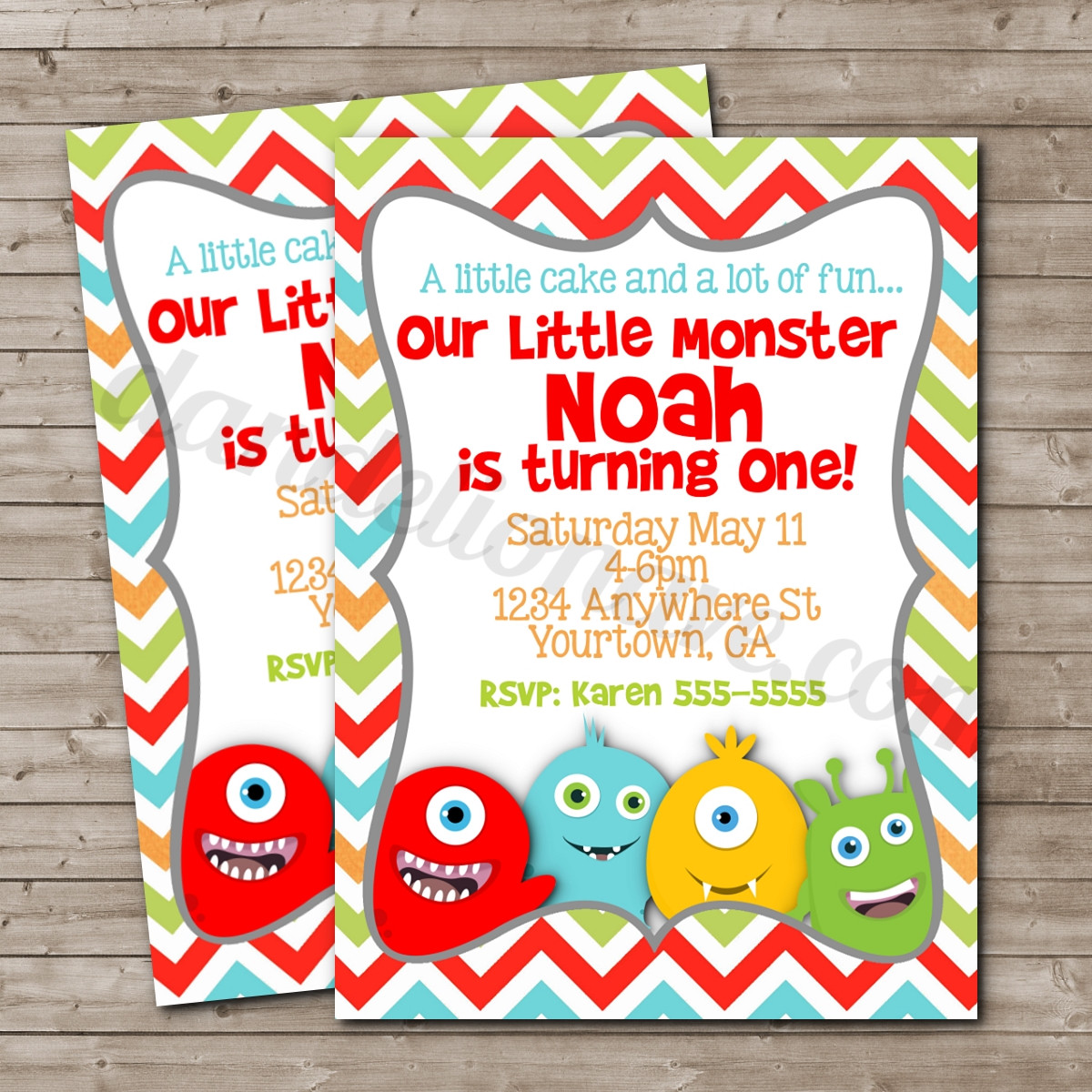 Monster Birthday Party Invitations
 Little Monster Birthday Invitation