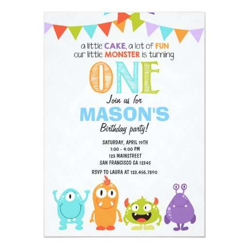 Monster Birthday Party Invitations
 Little Monster Birthday Party Invitation