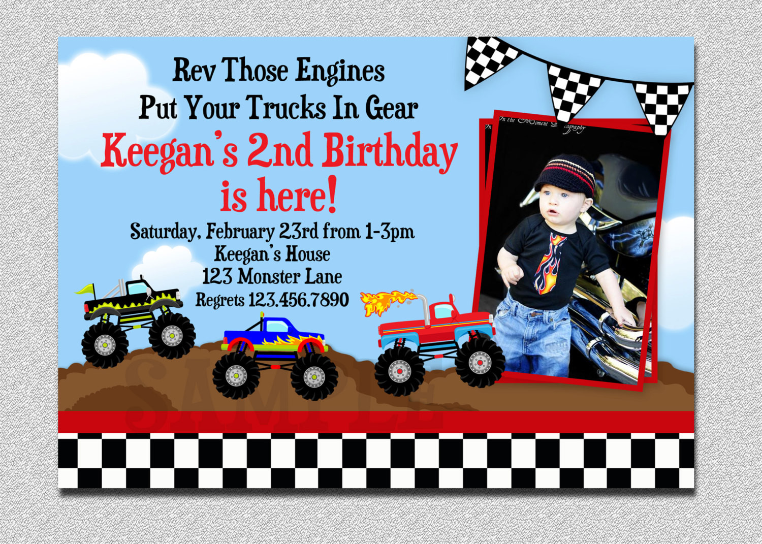 Monster Truck Birthday Invitations
 Monster Truck Birthday Invitation Truck Birthday Party