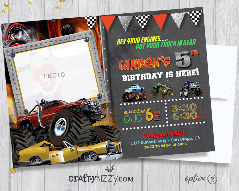 Monster Truck Birthday Invitations
 Monster Truck Birthday Invitation f Roading Birthday