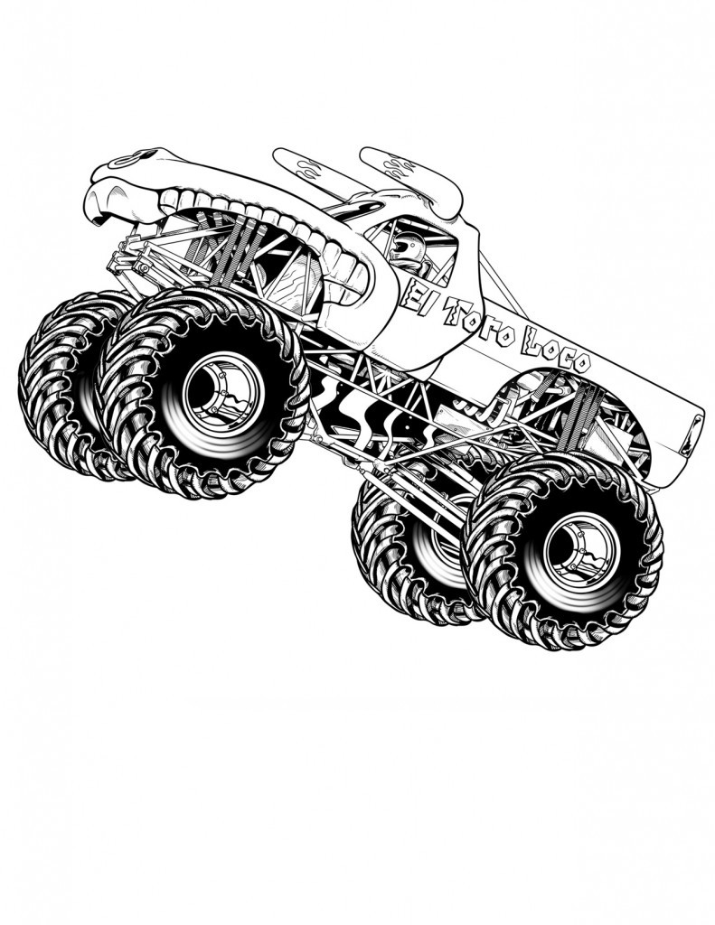 Monster Truck Coloring Pages Printable
 Free Printable Monster Truck Coloring Pages For Kids