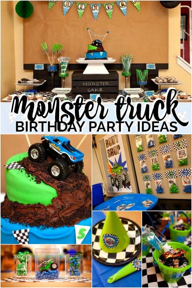 Monster Truck Decorations For Birthday Party
 Monster Truck Birthday Party Dessert Table Spaceships