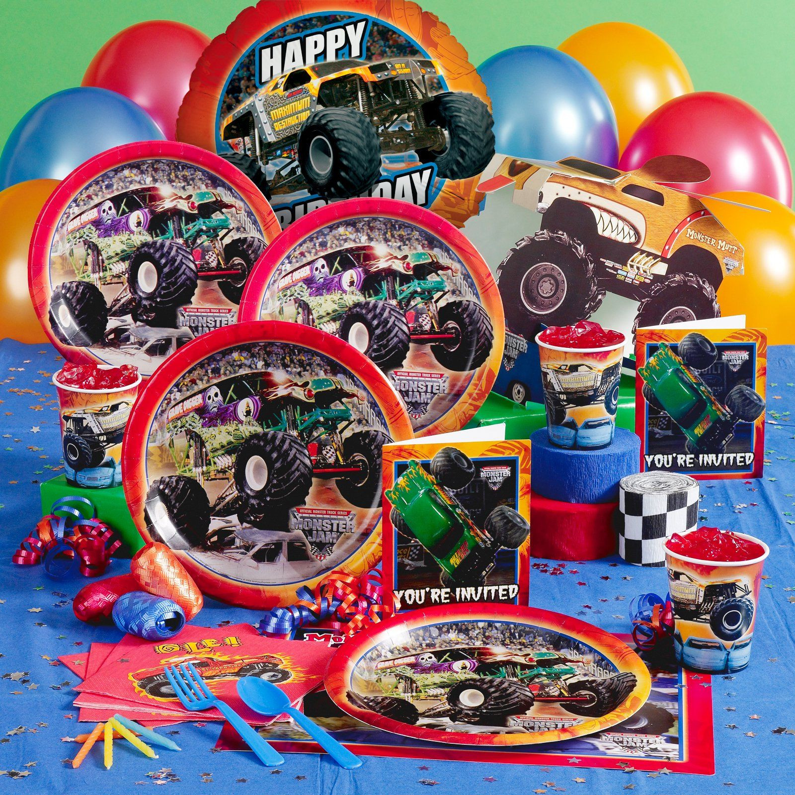 Monster Truck Decorations For Birthday Party
 Monster Jam Party Supplies possibly Noah s 3d birthday