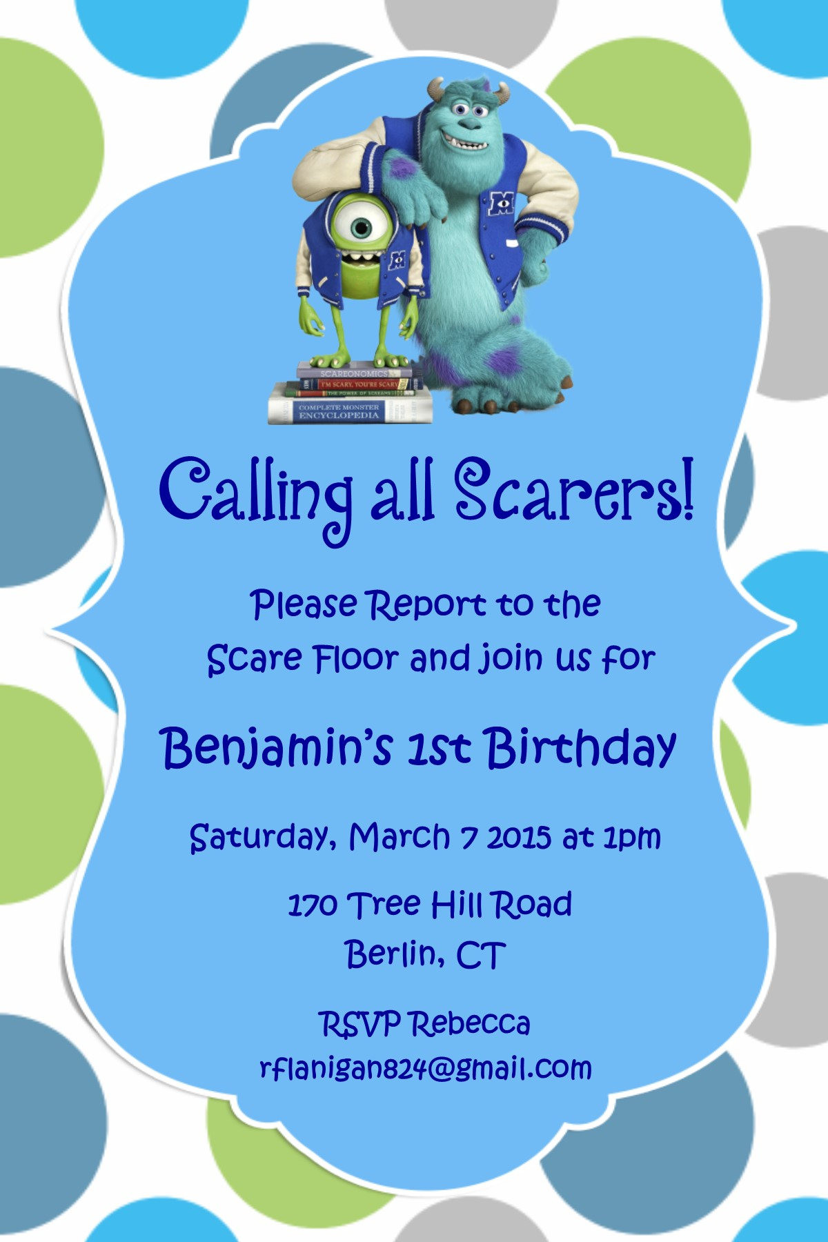 Monsters Inc Birthday Invitations
 Girls or Boys Monsters Inc Printable Birthday Party