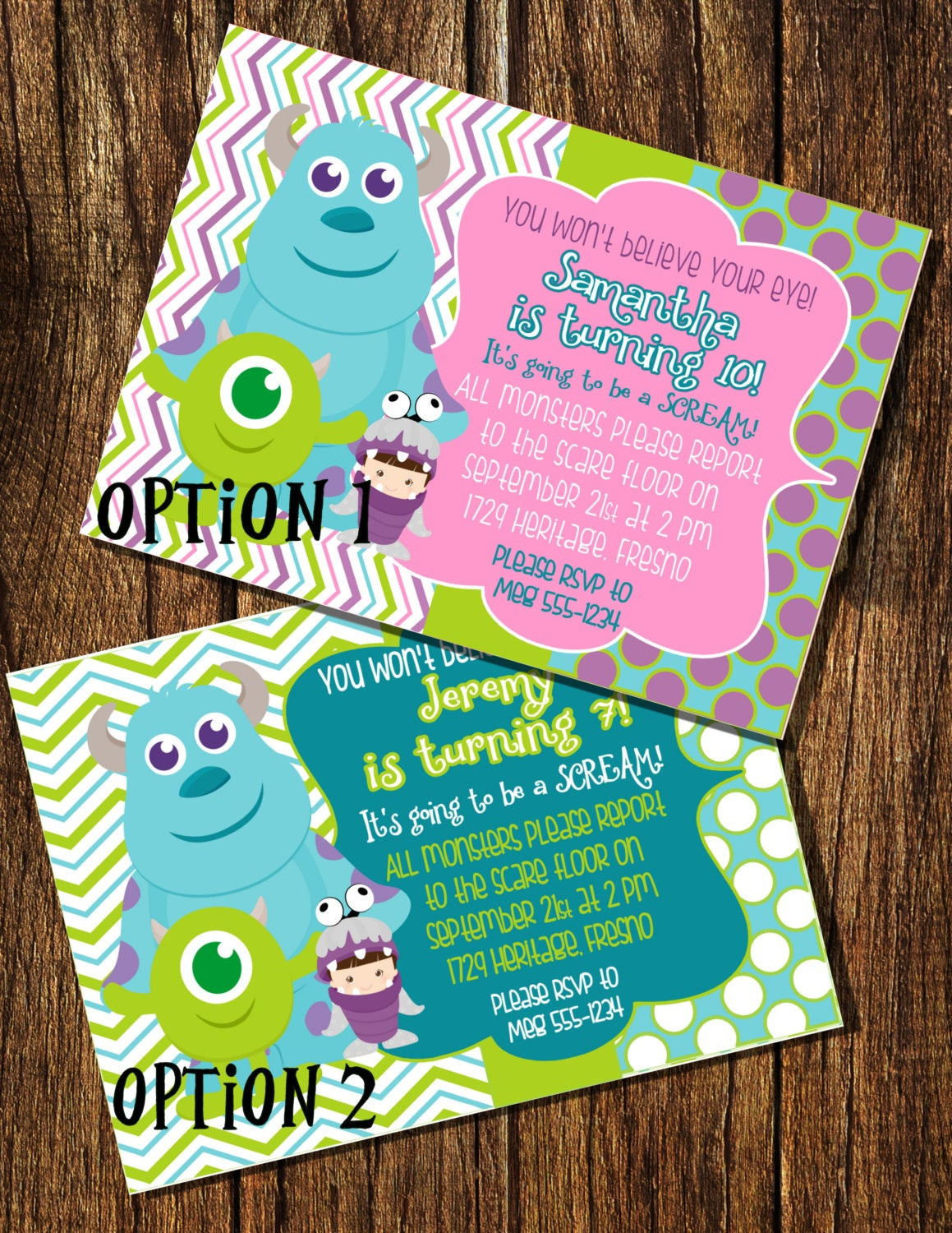 Monsters Inc Birthday Invitations
 Monsters Inc Inspired Birthday Invitation