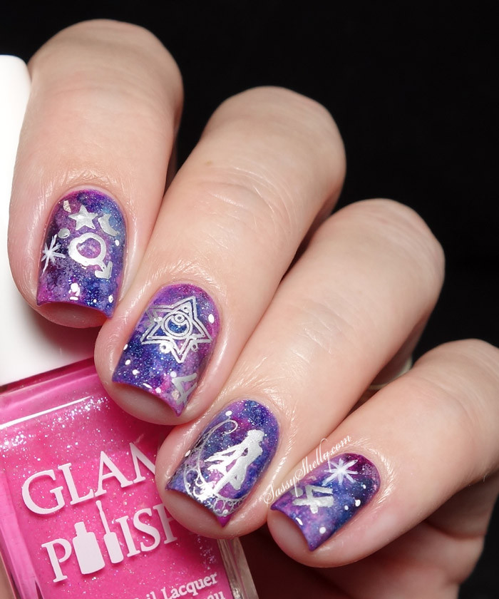 Moon Nail Art
 sailor moon nail art stamping galaxy manicure