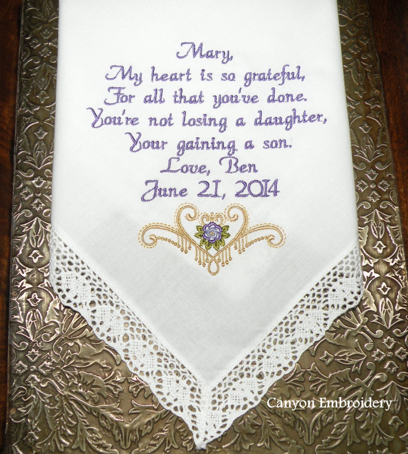 Mother In Law Wedding Gifts
 Mother In Law Wedding Gift From Bride Personalize Embroidered