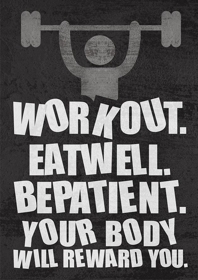 Motivational Quote Gym
 Gym Motivational Quotes Poster Digital Art by Lab No 4