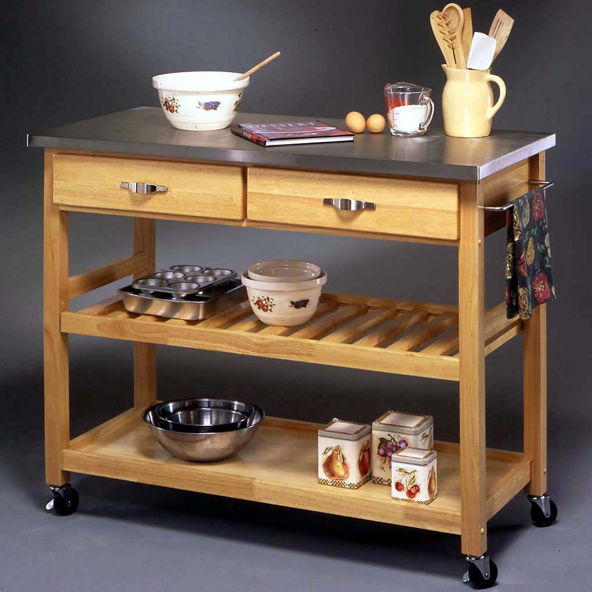 Movable Kitchen Counter
 Essential Home 3 Tier Portable Kitchen Cart Home