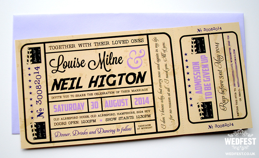 Movie Ticket Wedding Invitations
 Movie Ticket Wedding Invitations