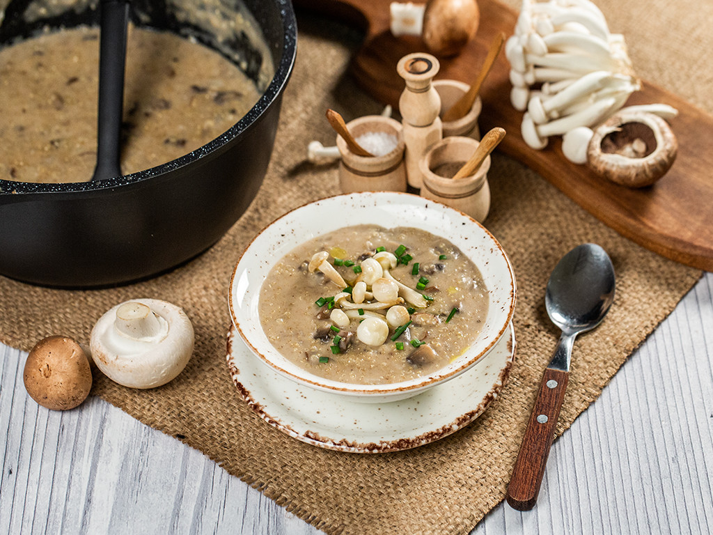 Mushroom Quinoa Soup
 Creamy Mushroom and Quinoa Soup