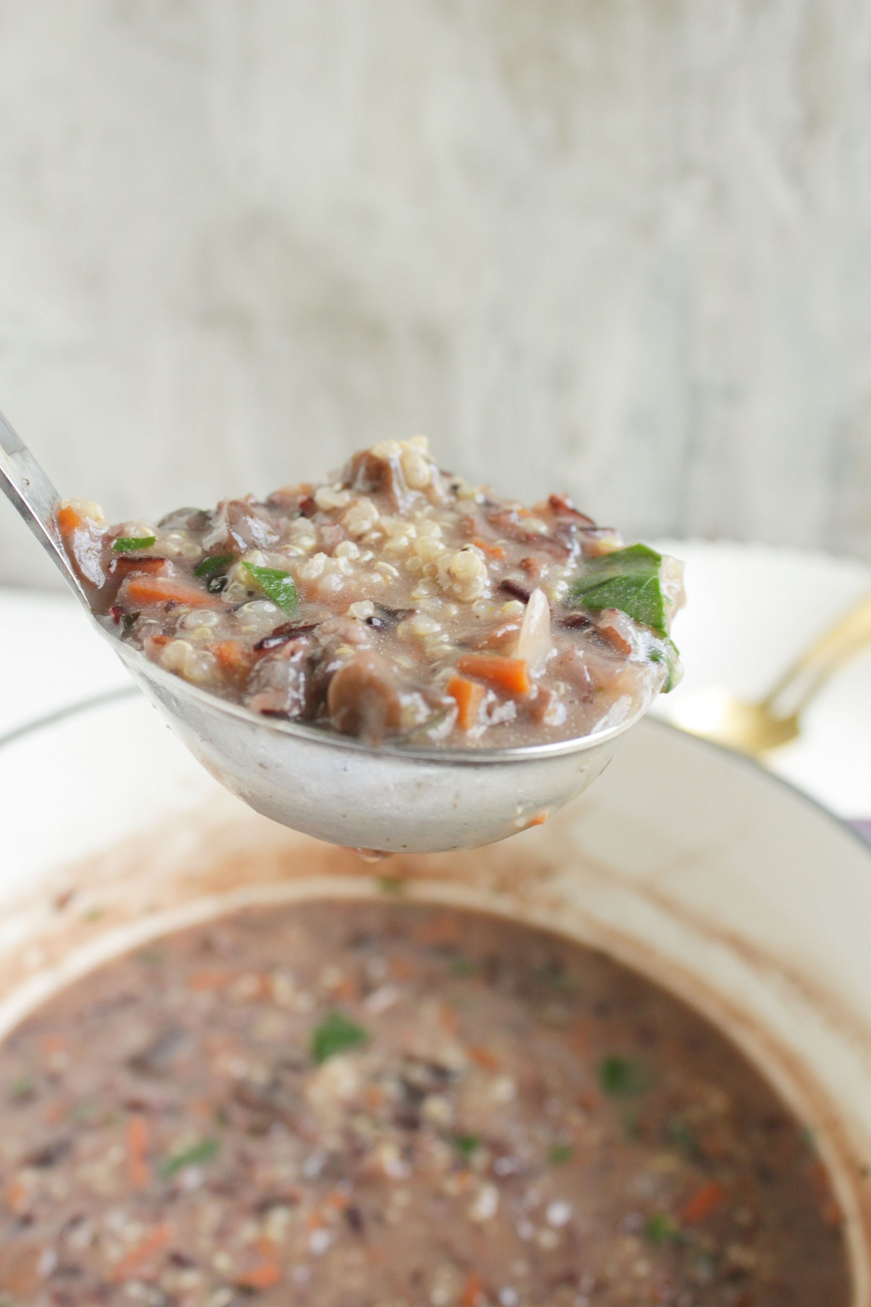 Mushroom Quinoa Soup
 Mushroom Black Rice and Quinoa Soup