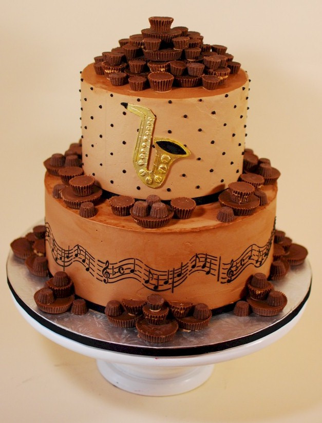 Music Birthday Cake
 Cup a Dee Cakes Blog Saxophone Music Lover Cake