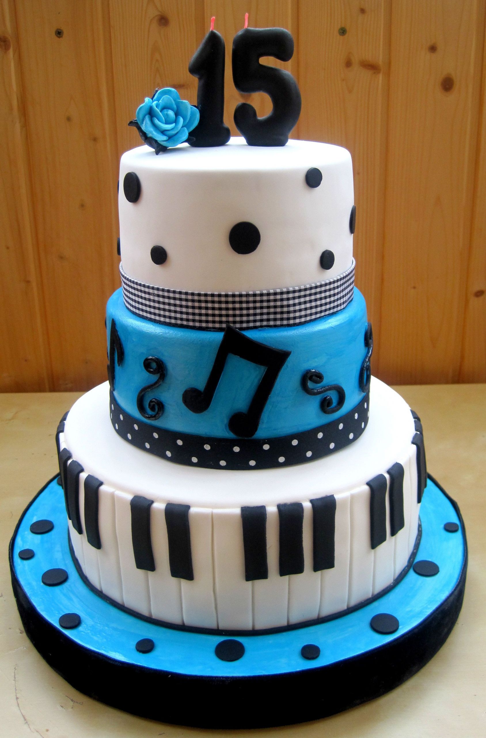 Music Birthday Cake
 music cake 15th birthday cake
