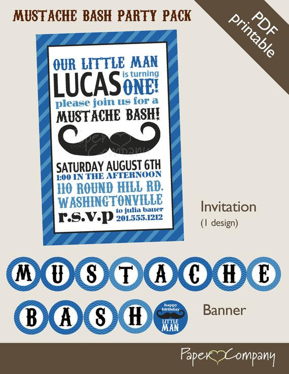 Mustache 1st Birthday Party
 MUSTACHE BASH Little Man 1st Birthday Boy by PaperHeart pany