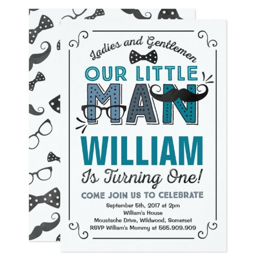 Mustache 1st Birthday Party
 Little Man 1st Birthday Invitation Mustache Party