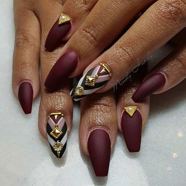 Nail Designs Coffin
 31 Trendy Nail Art Ideas for Coffin Nails