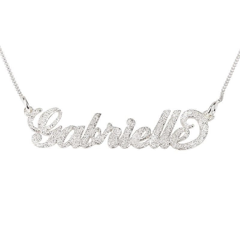 Name Necklace Silver
 Sparkling Personalized Name Necklace Silver Nameplate