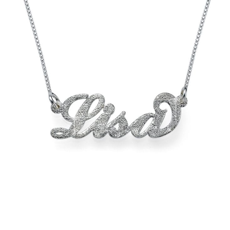 Name Necklace Silver
 Diamond Cut Silver Personalised Name Necklace