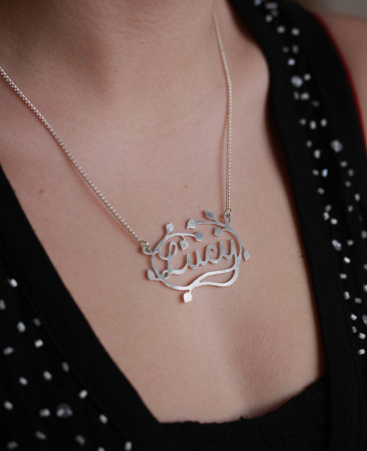 Name Necklace Silver
 Handmade Silver Decorative Name Necklace By Jemima Lumley