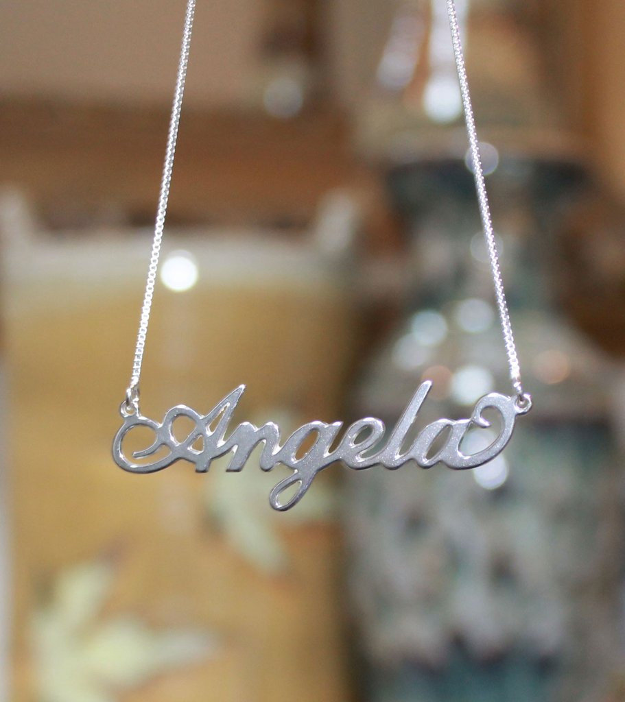 Name Necklace Silver
 Sterling Silver Name Necklace Carrie Bradshaw Be Monogrammed