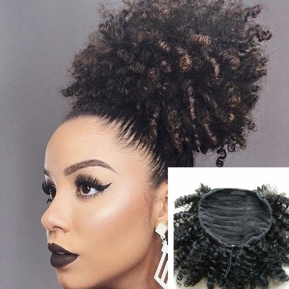 Natural Curly Ponytail Hairstyles
 Afro Kinky Curly Weave Ponytail Hairstyles Clip ins