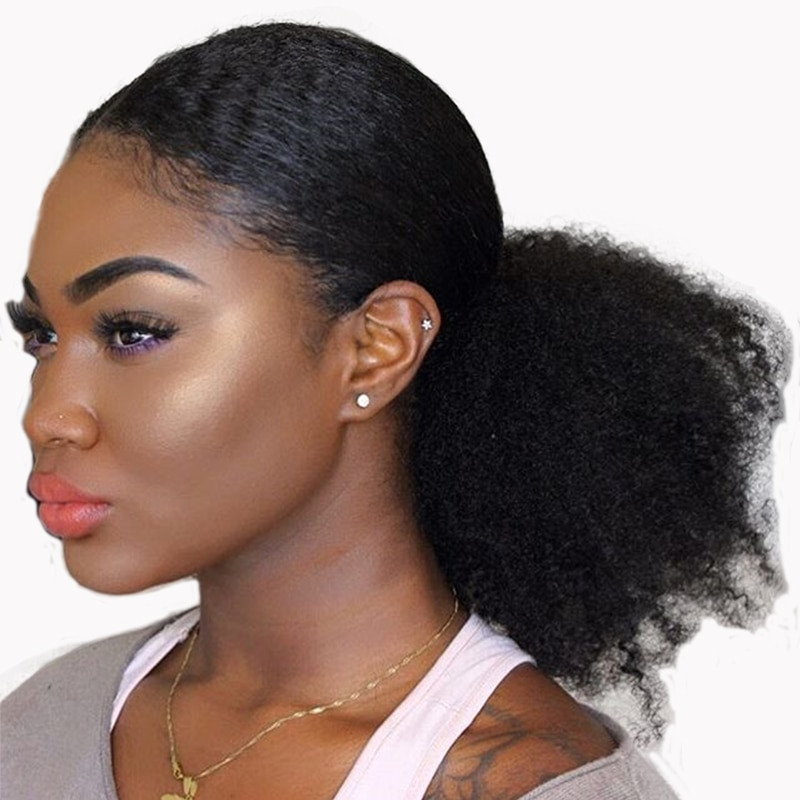 Natural Curly Ponytail Hairstyles
 4B 4C Afro Kinky Curly Hair Ponytails Natural Human Hair