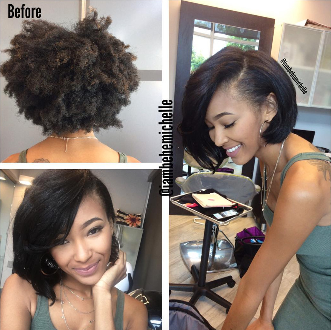 Natural Pressed Hairstyles
 Lovely silk press via iambebemichelle munity