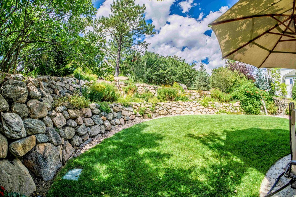 Natural Terrace Landscape
 Retaining Walls Colorado Springs Stone Block & Wood