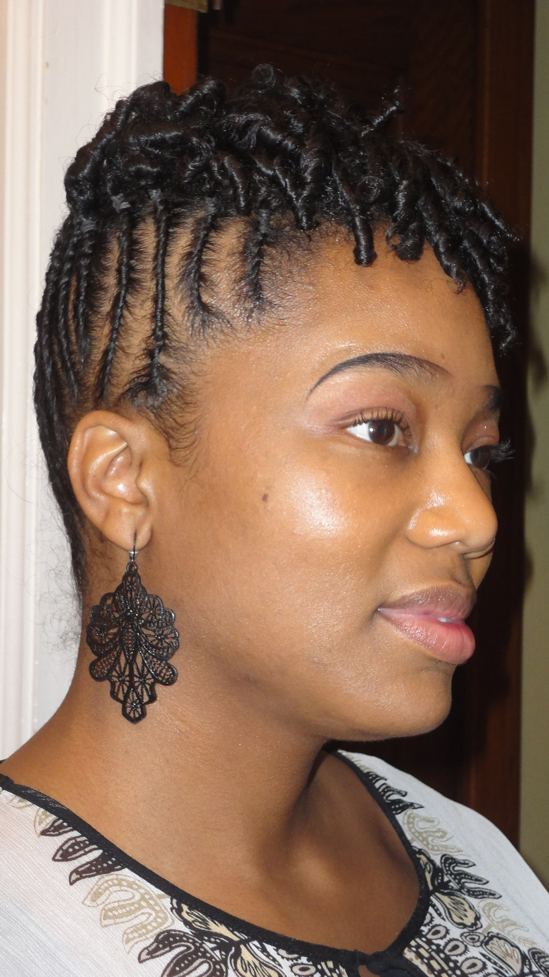 Natural Twist Updo Hairstyles
 flat twists updo side view two year natural hair