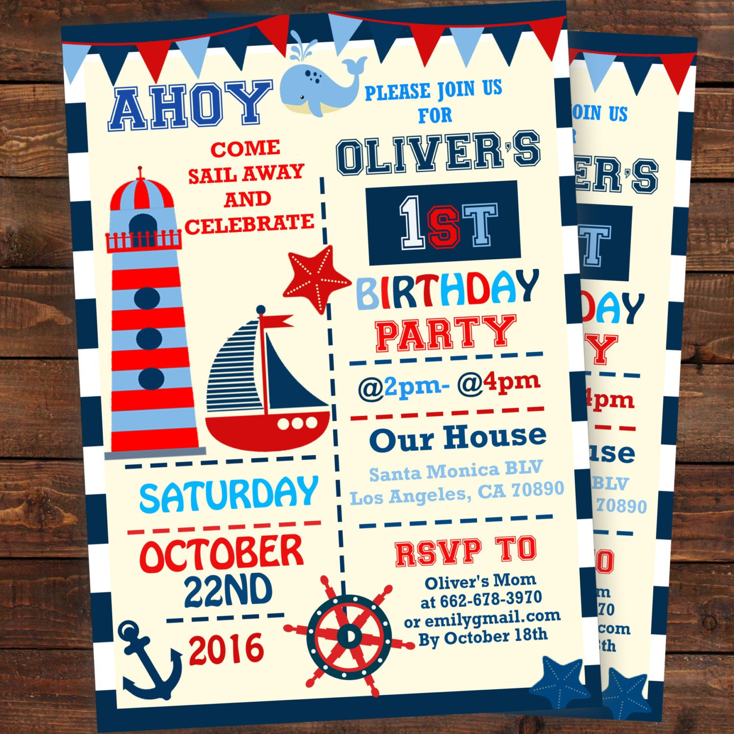 Nautical 1st Birthday Invitations
 Nautical 1st birthday invitations 1st birthday invitations