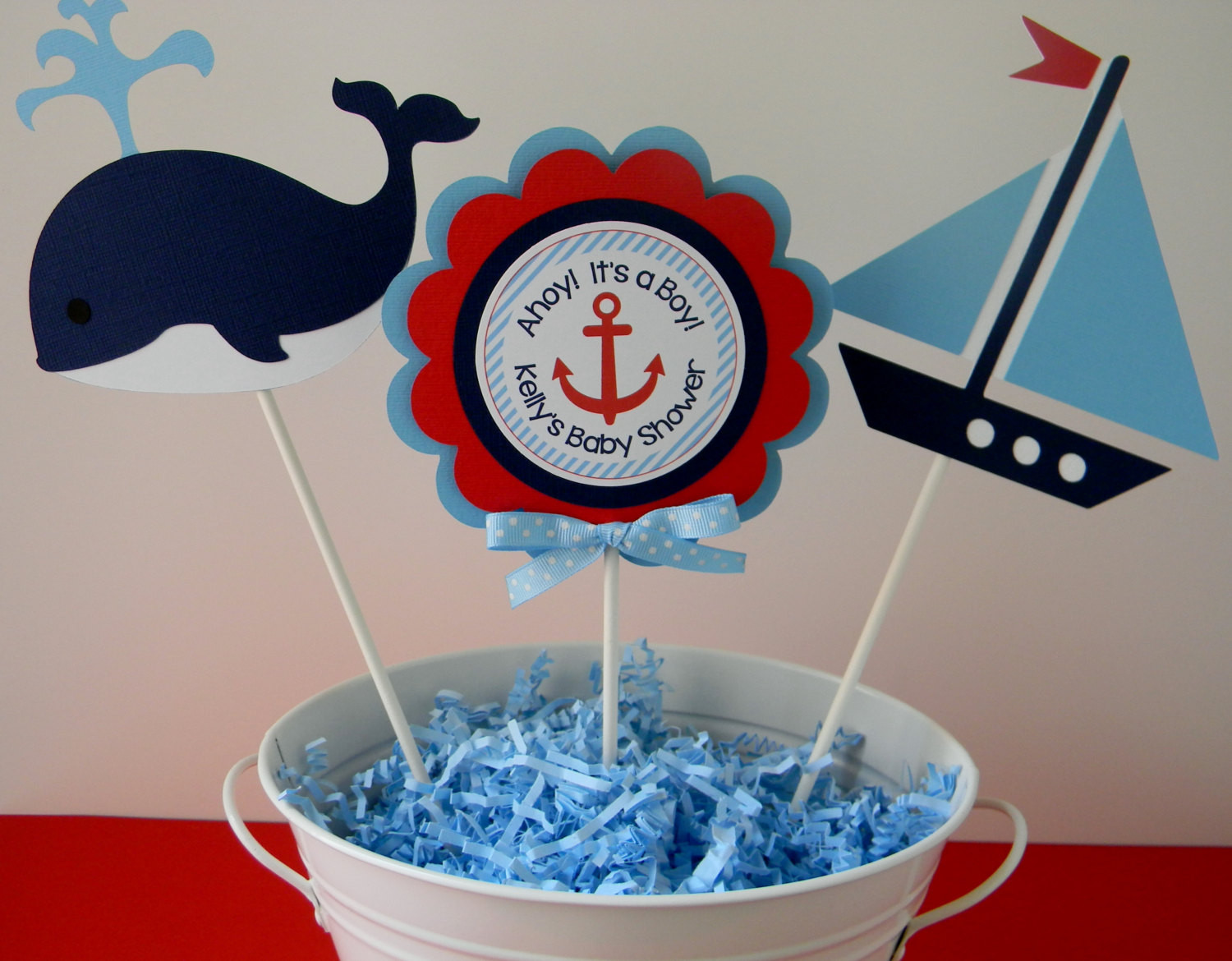 Nautical Decor Baby Shower
 Nautical Baby Shower or Birthday Party Personalized