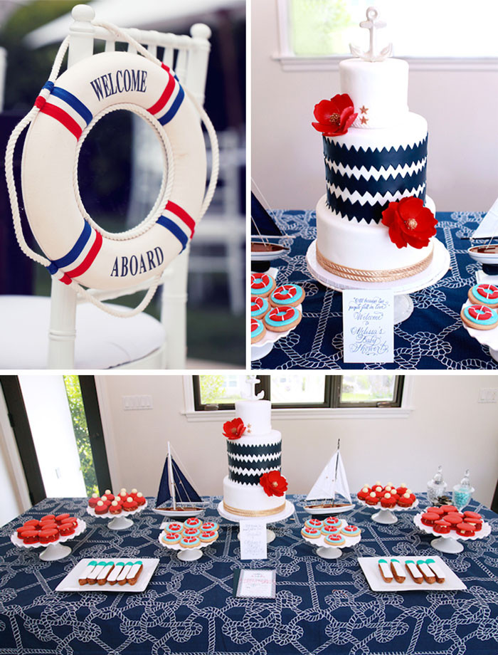 Nautical Decor Baby Shower
 Kara s Party Ideas Nautical Baby Shower via Kara s Party