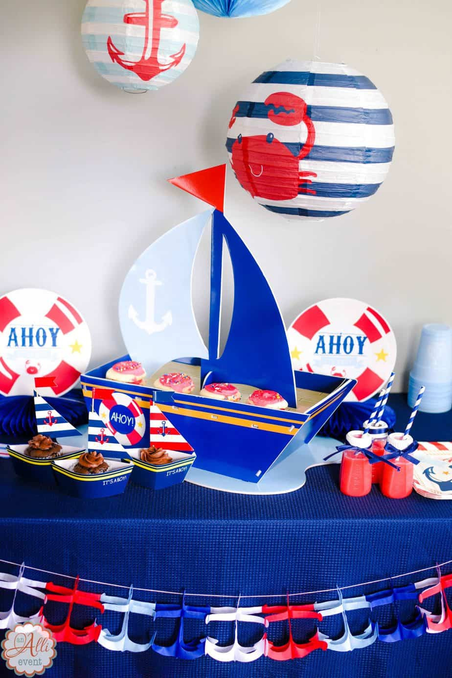 Nautical Decor For Baby Showers
 How to Host an Adorable Nautical Baby Shower An Alli Event