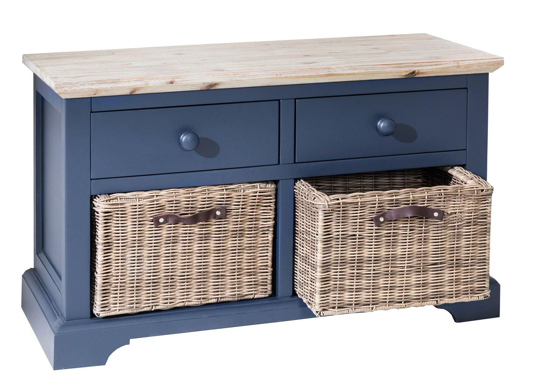 Navy Storage Bench
 Florence Navy Blue Storage Bench with 2 drawers