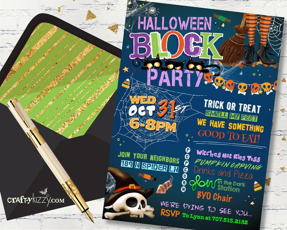 Neighborhood Halloween Block Party Ideas
 Children s Halloween Block Party Invitation Fun